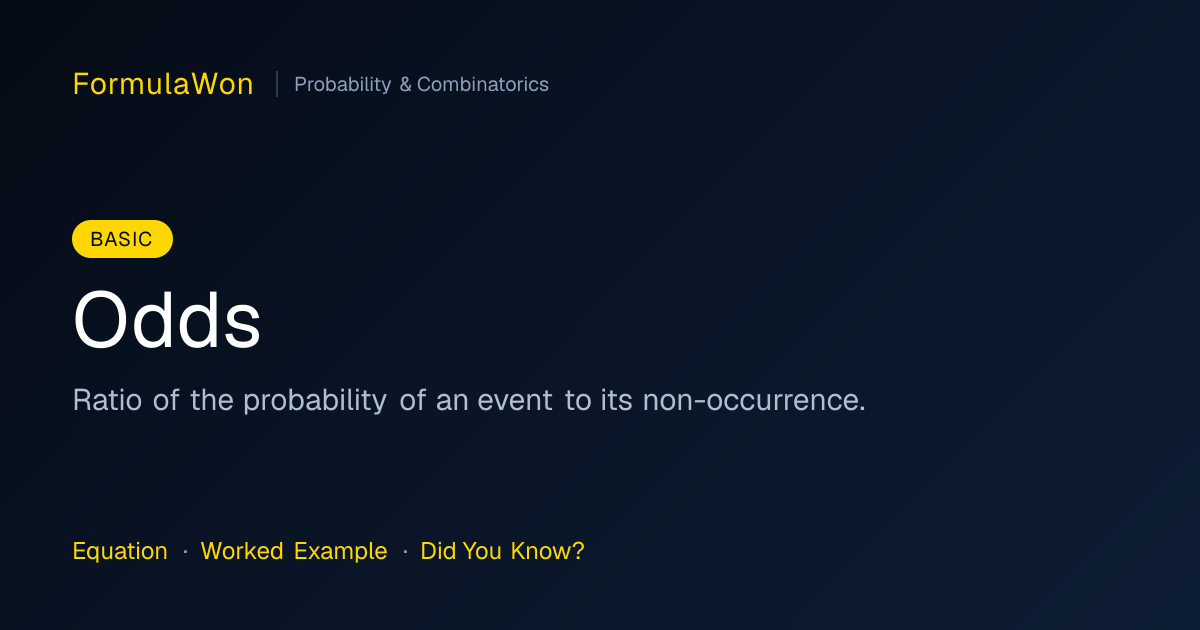 Odds — Formula, Explanation & Example | FormulaWon